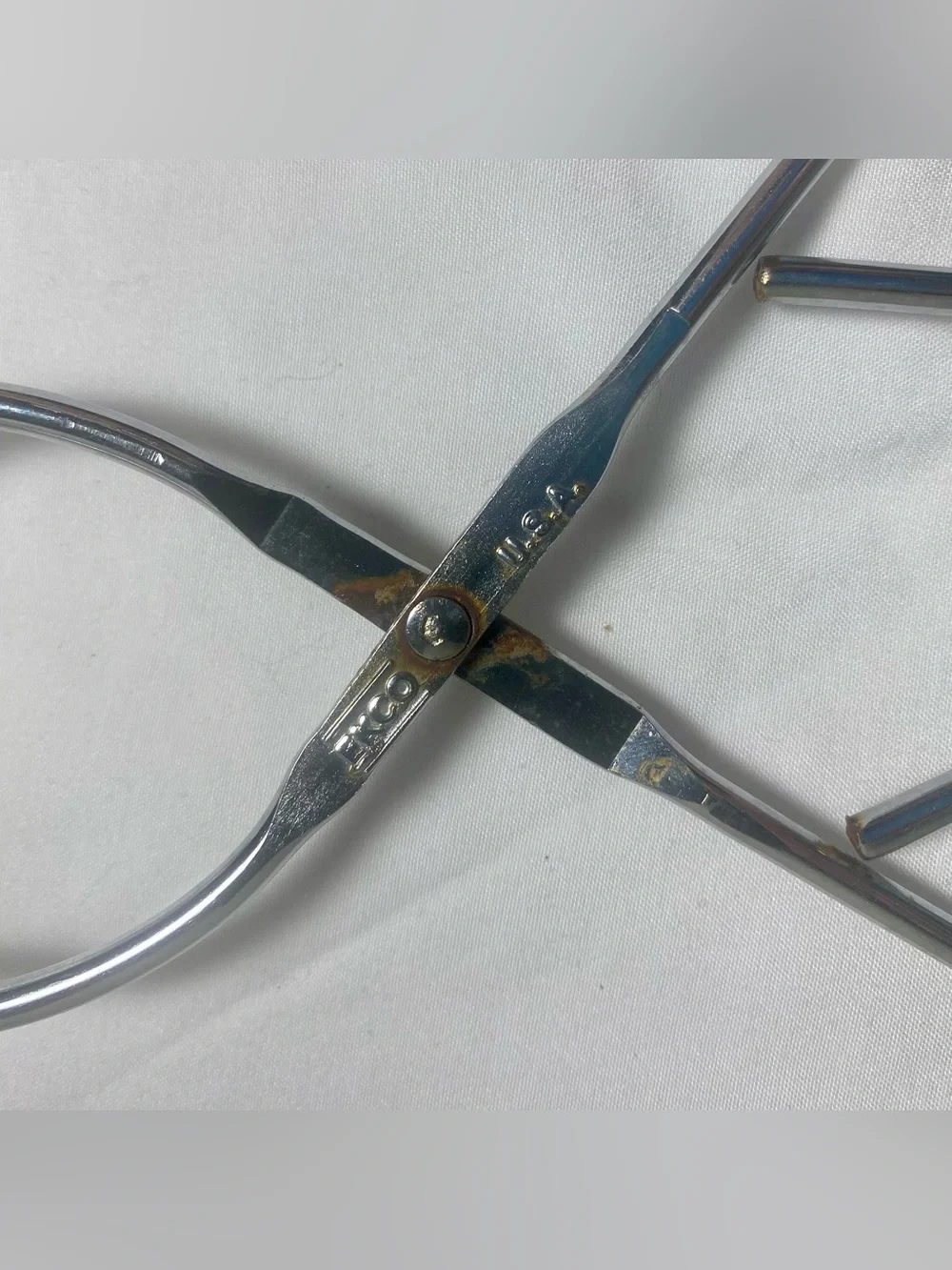 VTG Ekco Kitchen Tongs Stainless Metal Scissor Style Gripping Made In USA